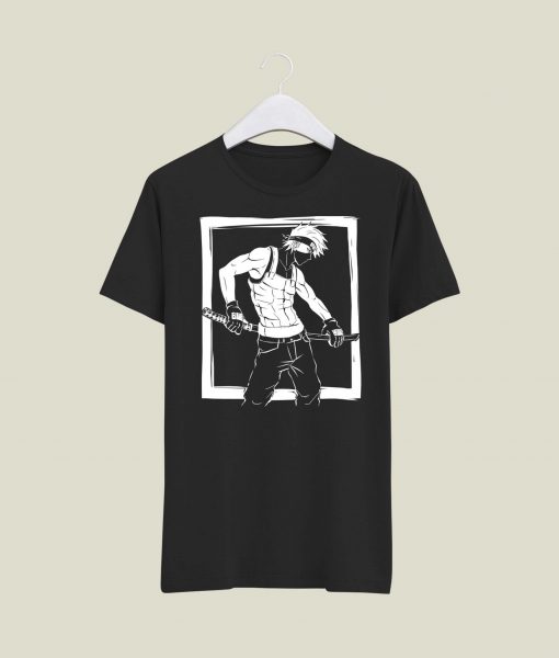 KAKASHI COTTON BLACK TSHIRT – Anime Store